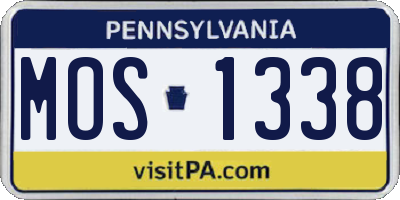 PA license plate MOS1338