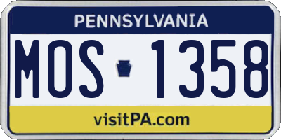 PA license plate MOS1358