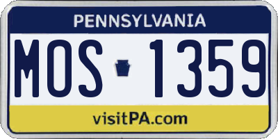 PA license plate MOS1359