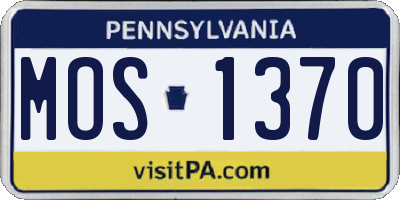 PA license plate MOS1370