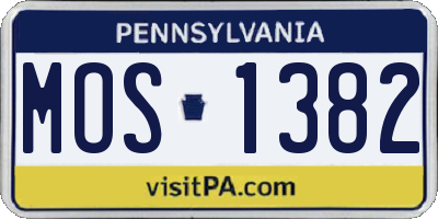 PA license plate MOS1382