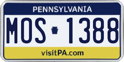 PA license plate MOS1388