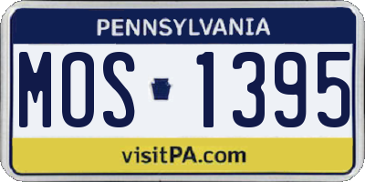 PA license plate MOS1395