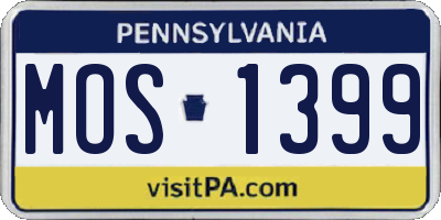 PA license plate MOS1399