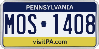 PA license plate MOS1408