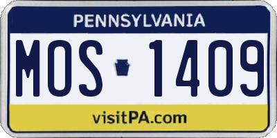 PA license plate MOS1409