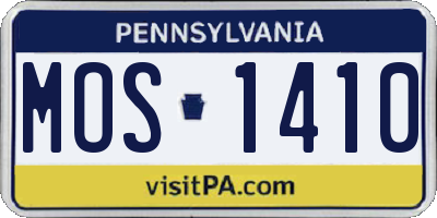 PA license plate MOS1410