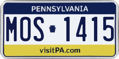 PA license plate MOS1415