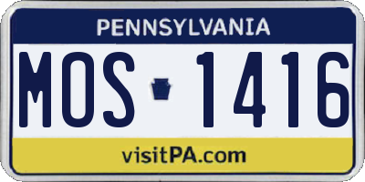 PA license plate MOS1416