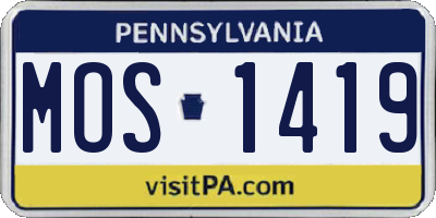 PA license plate MOS1419