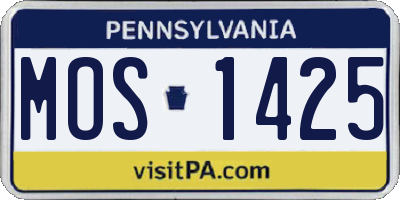 PA license plate MOS1425