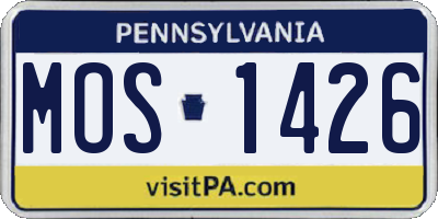 PA license plate MOS1426