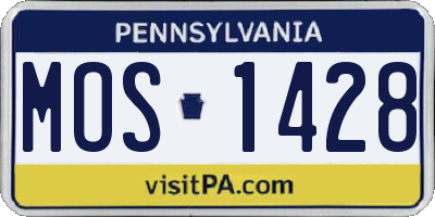 PA license plate MOS1428