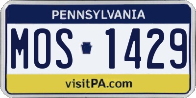PA license plate MOS1429