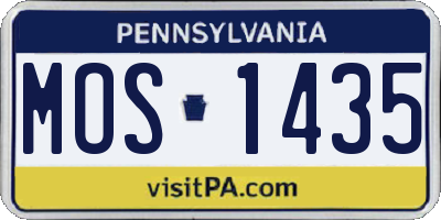 PA license plate MOS1435
