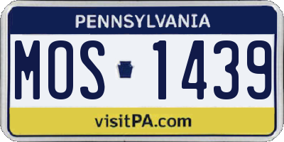 PA license plate MOS1439