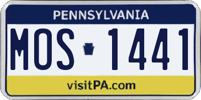 PA license plate MOS1441