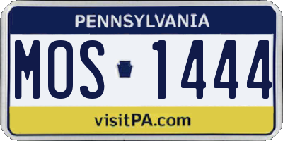 PA license plate MOS1444