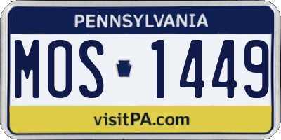 PA license plate MOS1449
