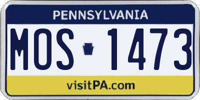 PA license plate MOS1473
