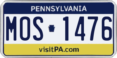 PA license plate MOS1476