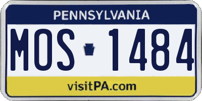 PA license plate MOS1484