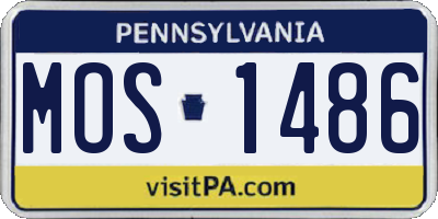 PA license plate MOS1486