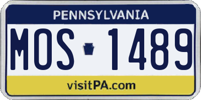 PA license plate MOS1489