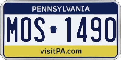 PA license plate MOS1490
