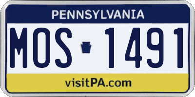 PA license plate MOS1491