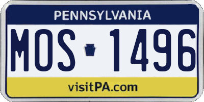 PA license plate MOS1496