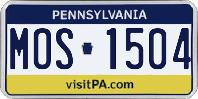 PA license plate MOS1504