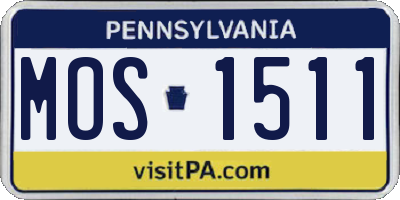 PA license plate MOS1511