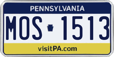 PA license plate MOS1513