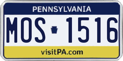 PA license plate MOS1516