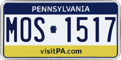 PA license plate MOS1517