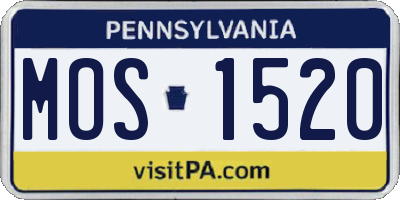 PA license plate MOS1520