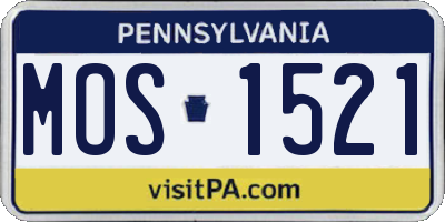 PA license plate MOS1521