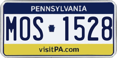 PA license plate MOS1528