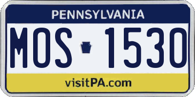 PA license plate MOS1530