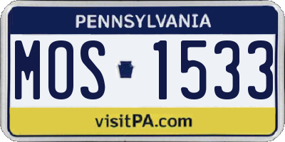 PA license plate MOS1533