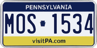 PA license plate MOS1534