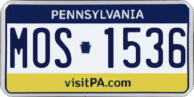 PA license plate MOS1536