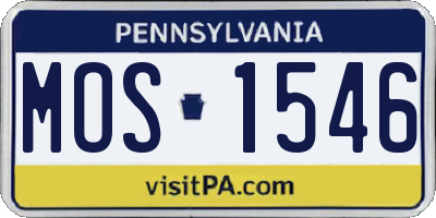 PA license plate MOS1546
