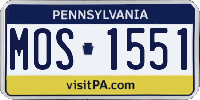 PA license plate MOS1551