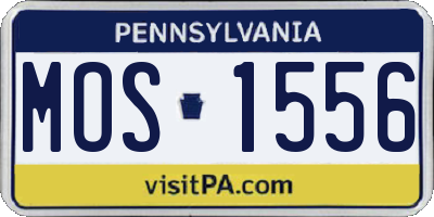 PA license plate MOS1556