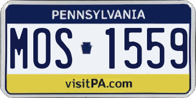 PA license plate MOS1559