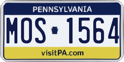 PA license plate MOS1564