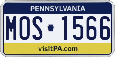 PA license plate MOS1566