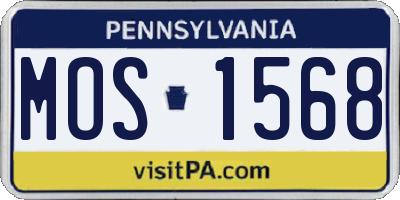 PA license plate MOS1568